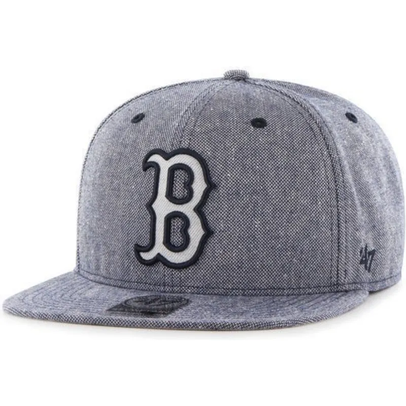 czapki-plana-granatowy-snapback-tejido-vaquero-boston-red-sox-mlb-47-brand