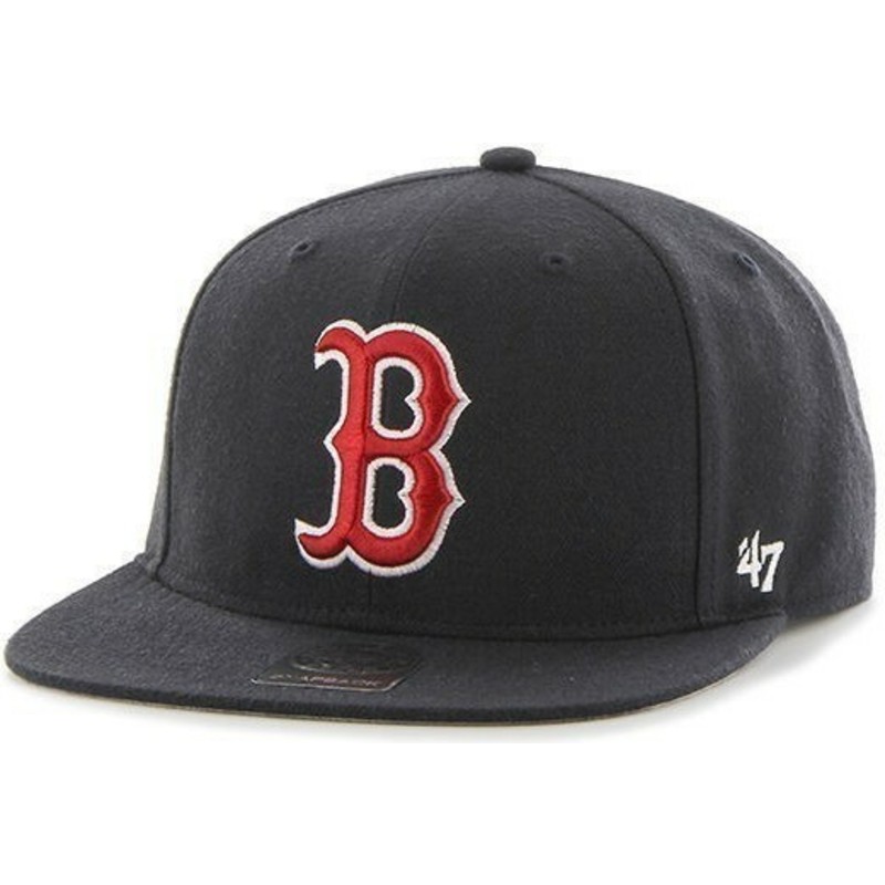 plaska-czapka-ciemnoniebieska-snapback-gladki-mlb-boston-red-sox-47-brand