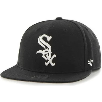 Płaska czapka czarna snapback gładki MLB Chicago White Sox 47 Brand