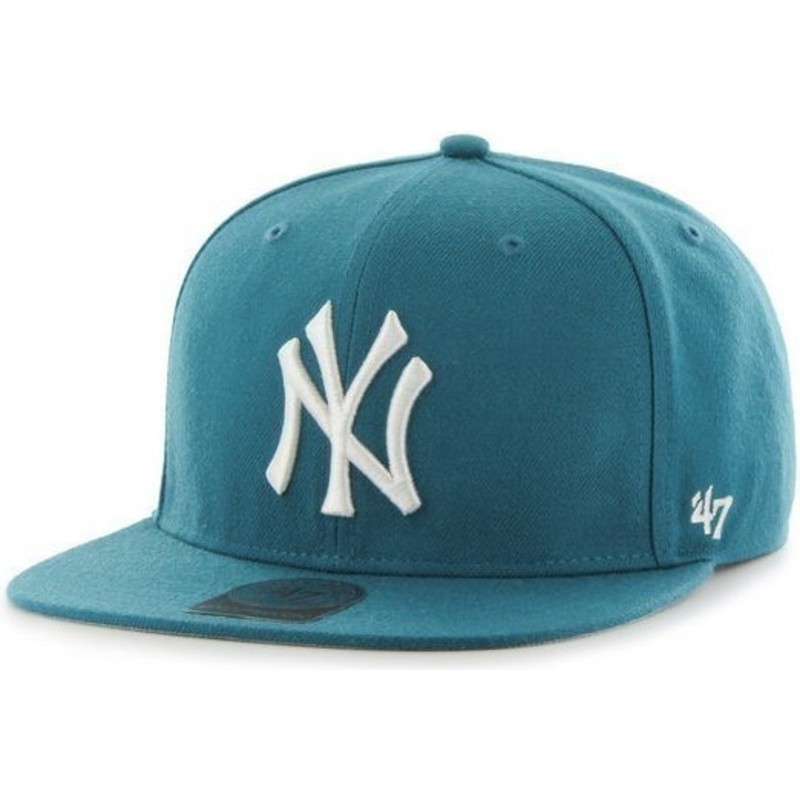 plaska-czapka-zielona-snapback-gladki-mlb-new-york-yankees-47-brand