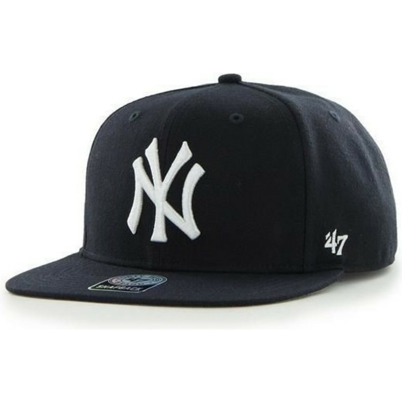 plaska-czapka-ciemnoniebieska-snapback-gladki-z-logo-boczny-mlb-new-york-yankees-47-brand