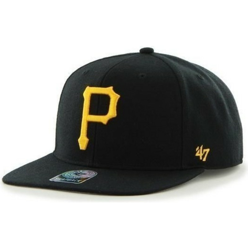 plaska-czapka-czarna-snapback-gladki-z-logo-boczny-mlb-pittsburgh-pirates-47-brand