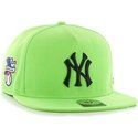 plaska-czapka-zielona-z-czarnym-logo-snapback-gladki-mlb-new-york-yankees-47-brand