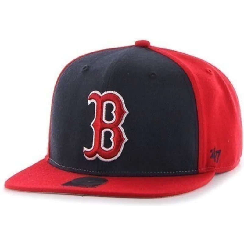 czapki-plana-czerwony-snapback-lisa-lateral-boston-red-sox-mlb-47-brand