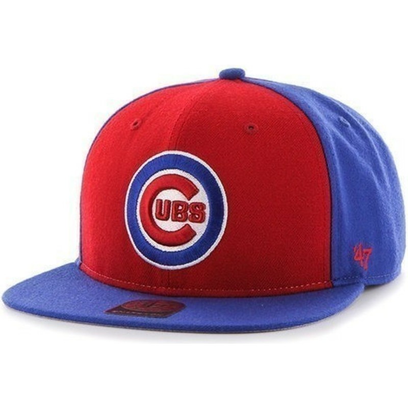 plaska-czapka-niebieska-snapback-gladki-z-logo-boczny-mlb-chicago-cubs-47-brand