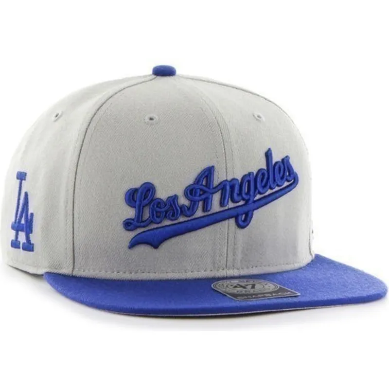 czapki-plana-szary-snapback-lateral-los-angeles-dodgers-mlb-47-brand