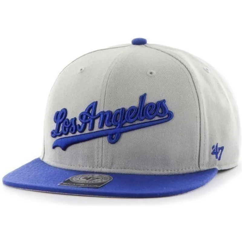 czapki-plana-szary-snapback-lateral-los-angeles-dodgers-mlb-47-brand