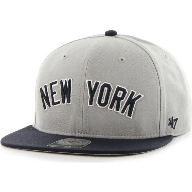 czapki-plana-szary-snapback-lateral-new-york-yankees-mlb-47-brand czapki-plana-szary-snapback-lateral-new-york-yankees-mlb-47-brand