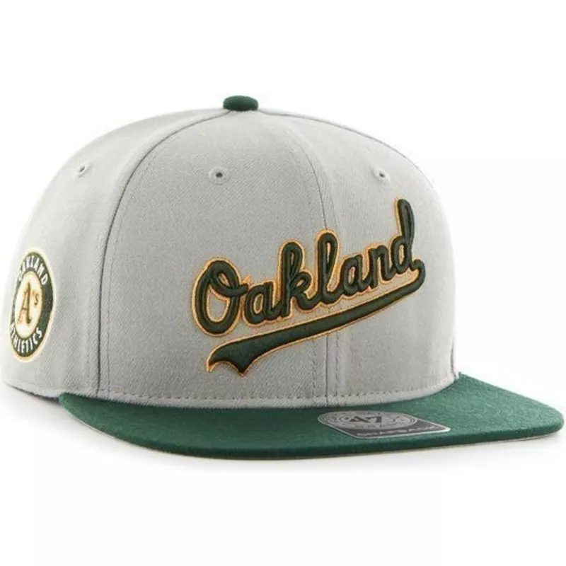 plaska-czapka-szara-snapback-z-logo-boczny-mlb-oakland-athletics-47-brand
