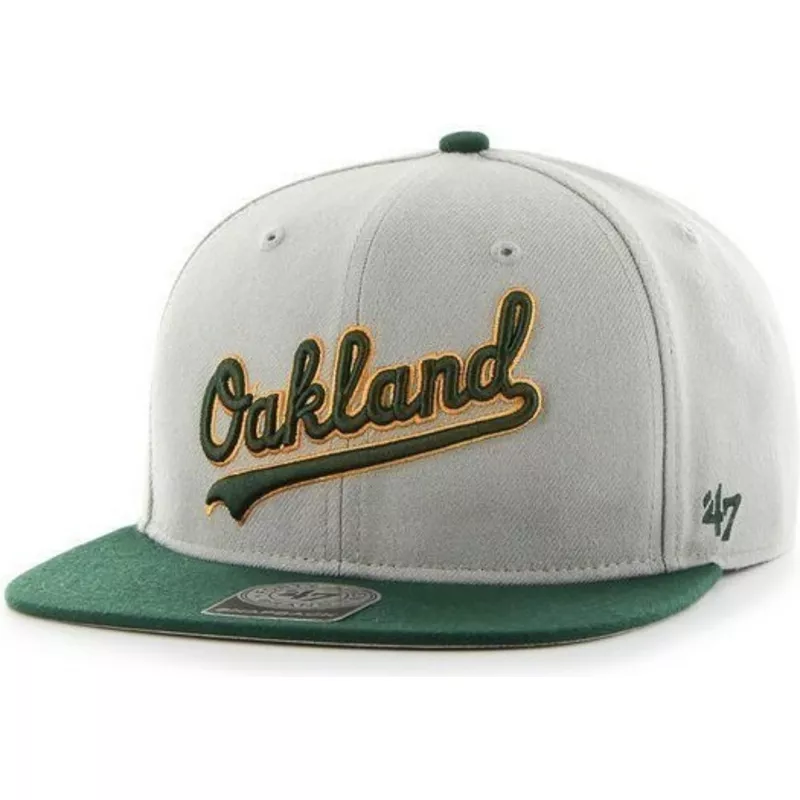 plaska-czapka-szara-snapback-z-logo-boczny-mlb-oakland-athletics-47-brand