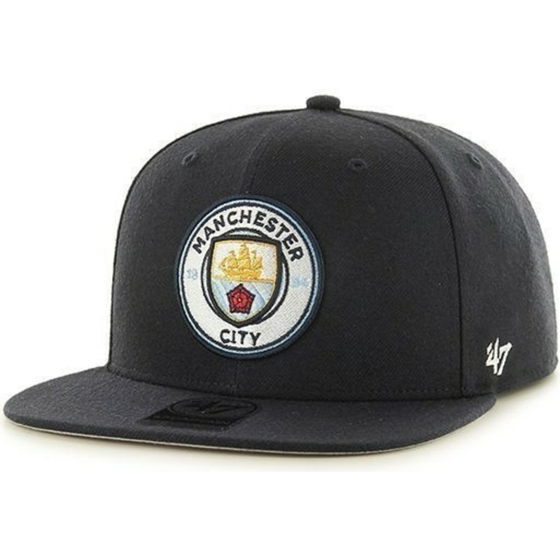 plaska-czapka-ciemnoniebieska-snapback-gladki-manchester-city-football-club-47-brand