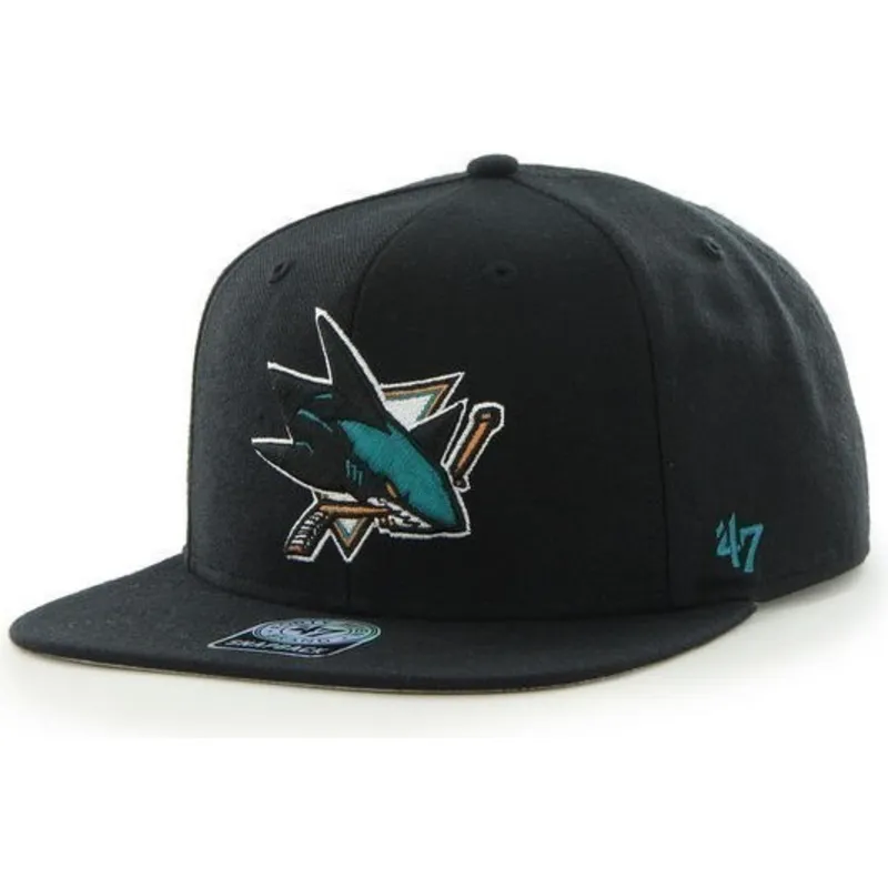 czapki-plana-czarny-snapback-san-jose-sharks-nhl-47-brand