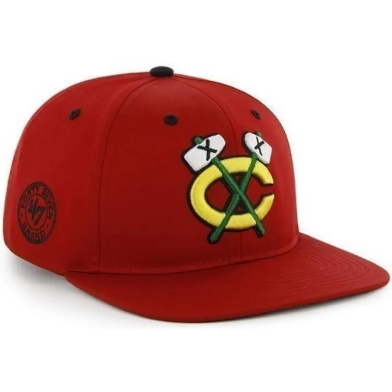 czapki-plana-czerwony-snapback-lisa-chicago-blackhawks-nhl-47-brand