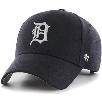 Czapka z wygiętym daszkiem ciemnoniebieska gładki MLB Detroit Tigers 47 Brand