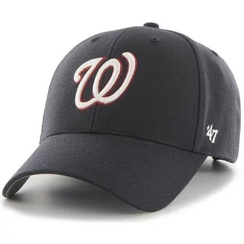 Czapka z wygiętym daszkiem ciemnoniebieska gładki MLB Washington Nationals 47 Brand