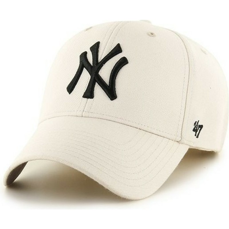 czapka-z-wygietym-daszkiem-bezowa-gladki-mlb-new-york-yankees-47-brand
