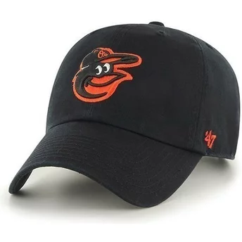 Czapka z wygiętym daszkiem czarna z logo czołowy MLB Baltimore Orioles 47 Brand