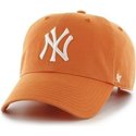 czapka-z-wygietym-daszkiem-pomaranczowa-z-logo-czolowy-duzy-mlb-new-york-yankees-47-brand