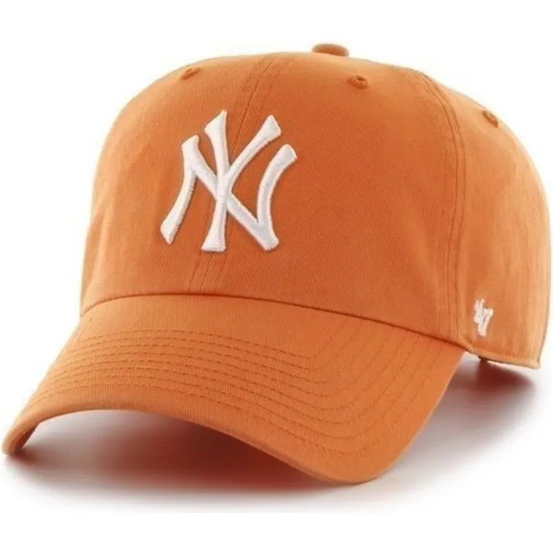 czapki-curva-pomaranczowy-tasma-regulowana-frontal-grande-new-york-yankees-mlb-47-brand