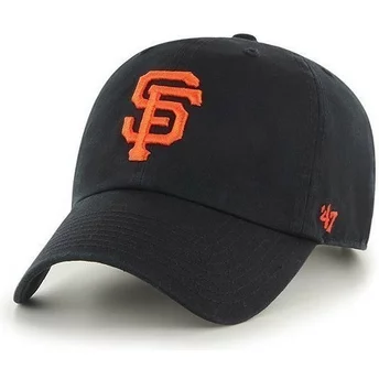 Czapka z wygiętym daszkiem czarna z logo czołowy duży MLB San Francisco Giants 47 Brand