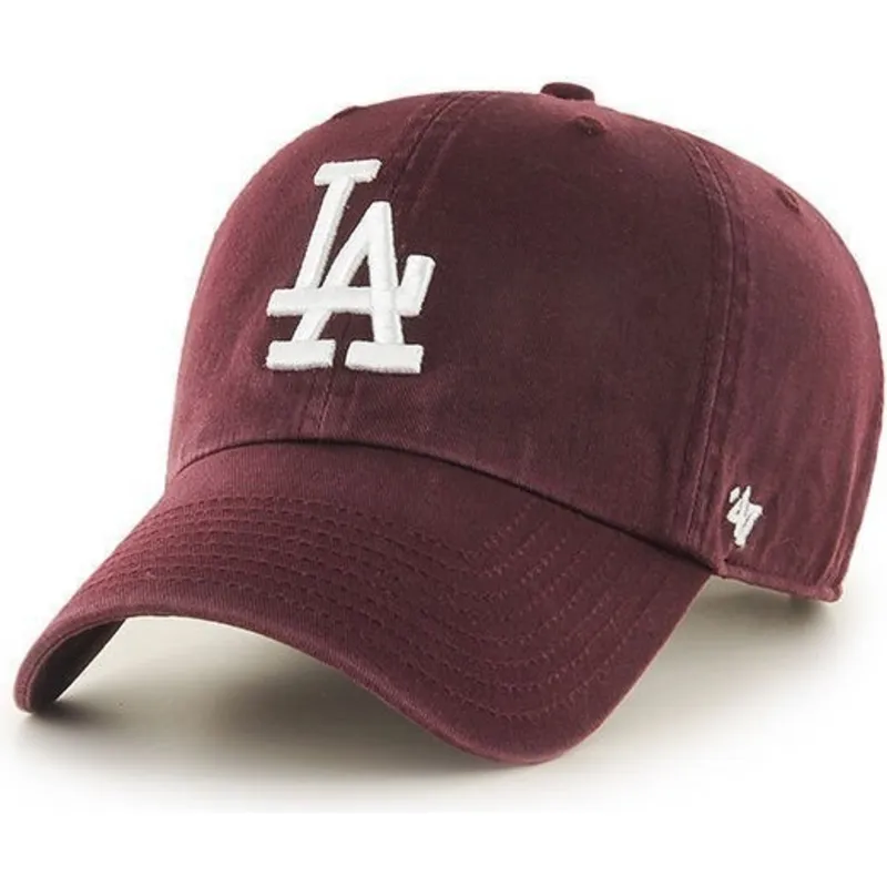 czapka-z-zakrzywionym-daszkiem-bordowa-los-angeles-dodgers-mlb-clean-up-od-47-brand