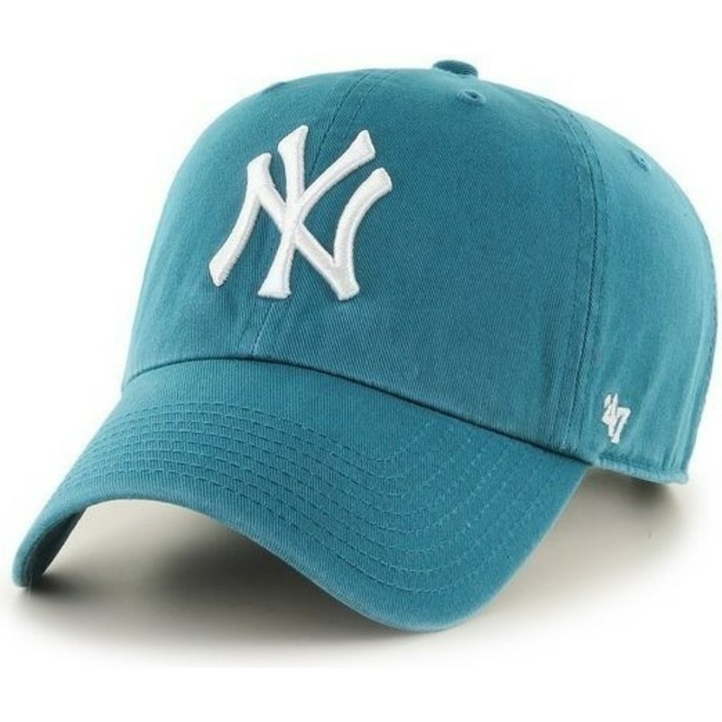 wyginieta-czapka-zielona-niebieskaado-new-york-yankees-mlb-clean-up-47-brand