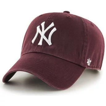 Wyginięta czapka ciemno czerwony New York Yankees MLB Clean Up 47 Brand