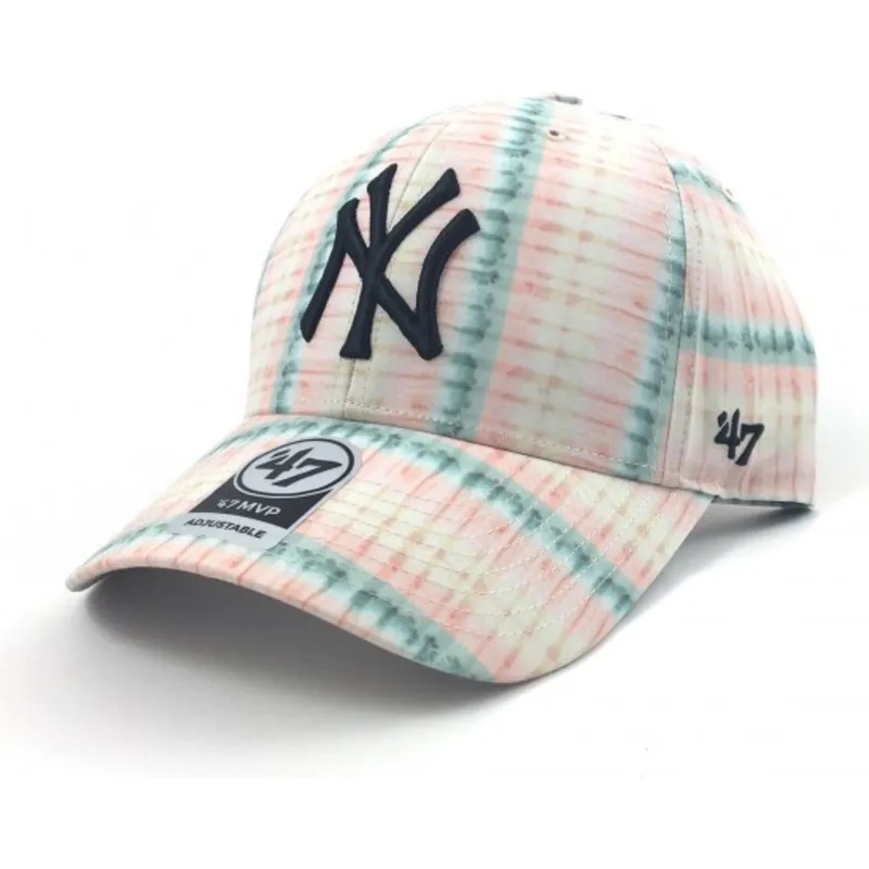 rozowa-czapka-z-daszkiem-z-kwiatowym-wzorem-new-york-yankees-mlb-od-47-brand