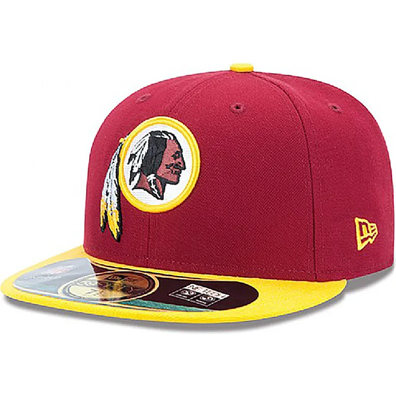 czapki-plana-czerwony-dopasowany-59fifty-authentic-on-field-game-washington-commanders-nfl-new-era
