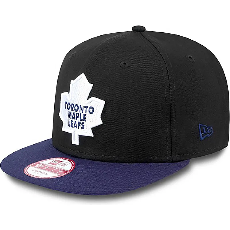 czarna-plaska-czapka-snapback-9fifty-cotton-block-toronto-maple-leafs-nhl-od-new-era