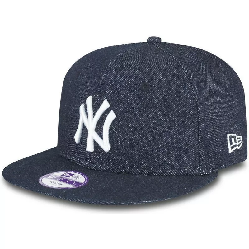 plaska-czapka-ciemnoniebieska-snapback-dla-dziecka-9fifty-essential-denim-new-york-yankees-mlb-new-era